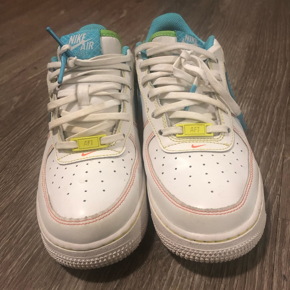 Nike Kids White and Blue Sneakers